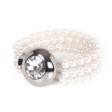 Three strands pearl bracelet Pearl - Silver - Sodini Bijoux