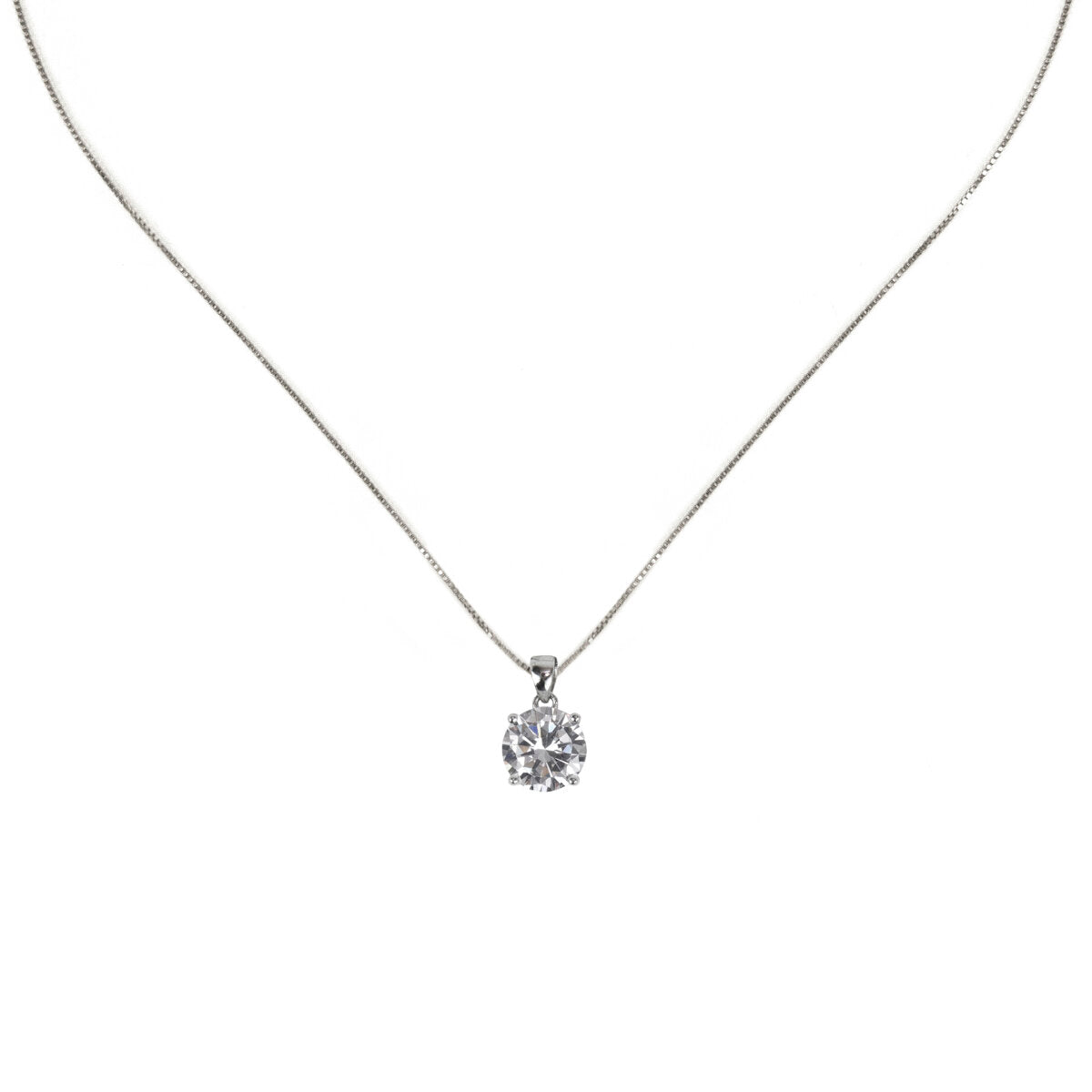 Brilliant cubic zircon necklace Pearl - White - Sodini Bijoux