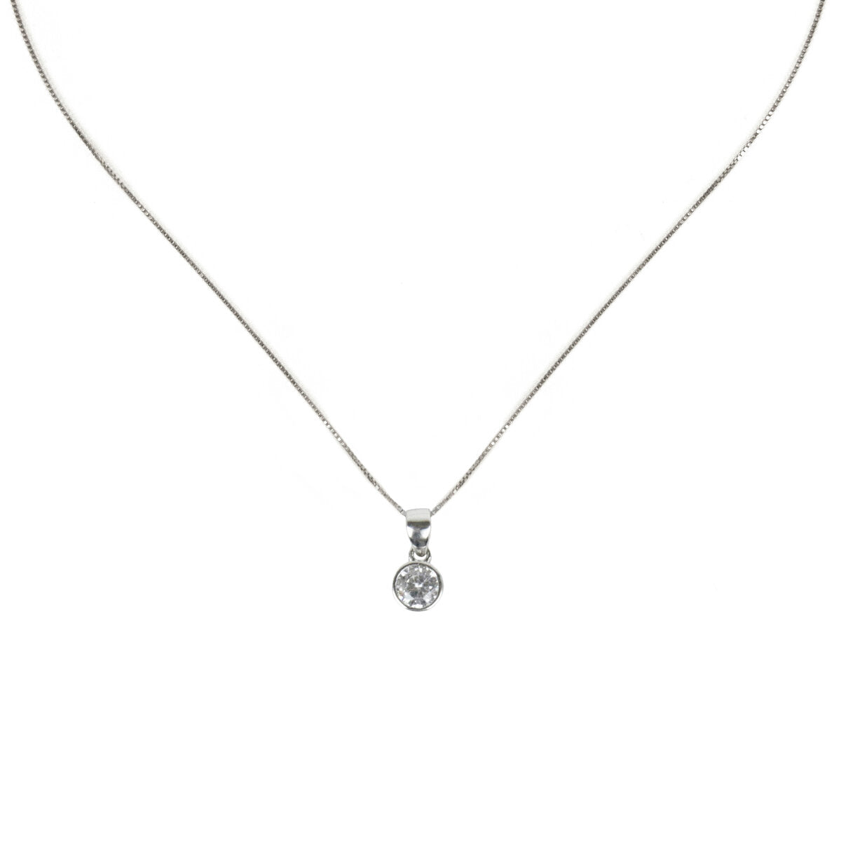 Necklace with small cubic zirconia Pearl - White - Sodini Bijoux