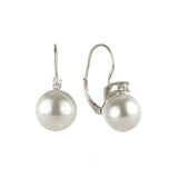 Stud earrings with cubic zircon and pearl Pearl - White - Sodini Bijoux