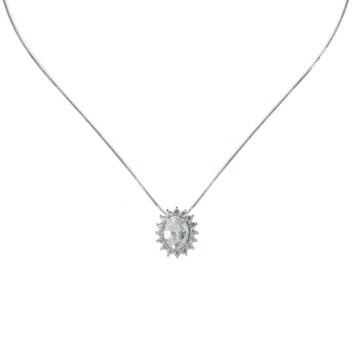 Oval pendant necklace Pearl - White - Sodini Bijoux