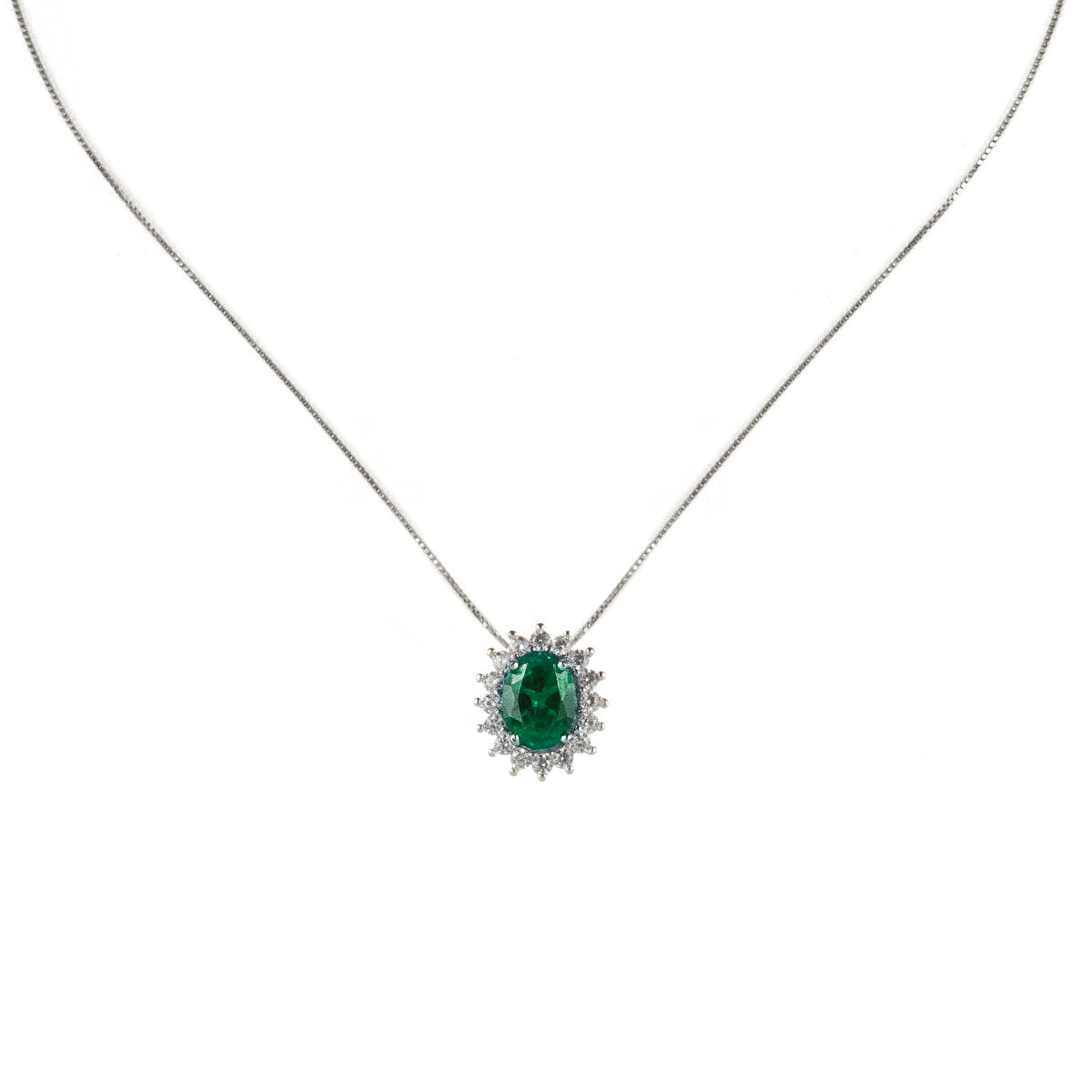 Girocollo con pendente ovale Pearl - Verde - Sodini Bijoux