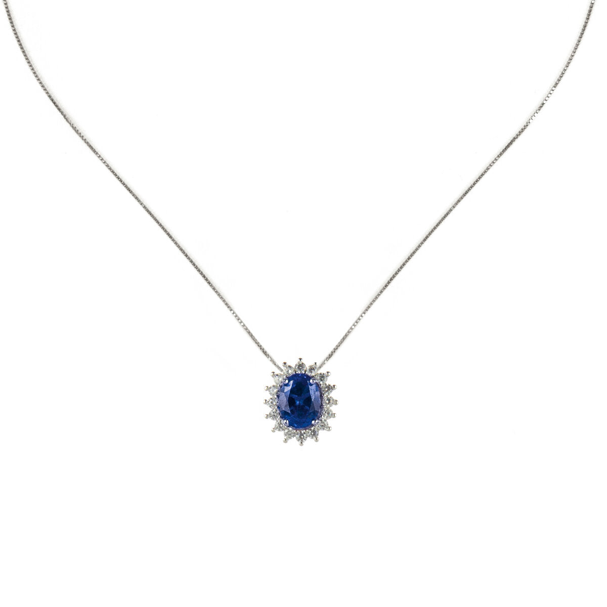 Girocollo con pendente ovale Pearl - Blu - Sodini Bijoux