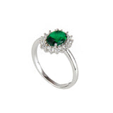 Anello con rosetta di zirconi Pearl - Verde - Sodini Bijoux