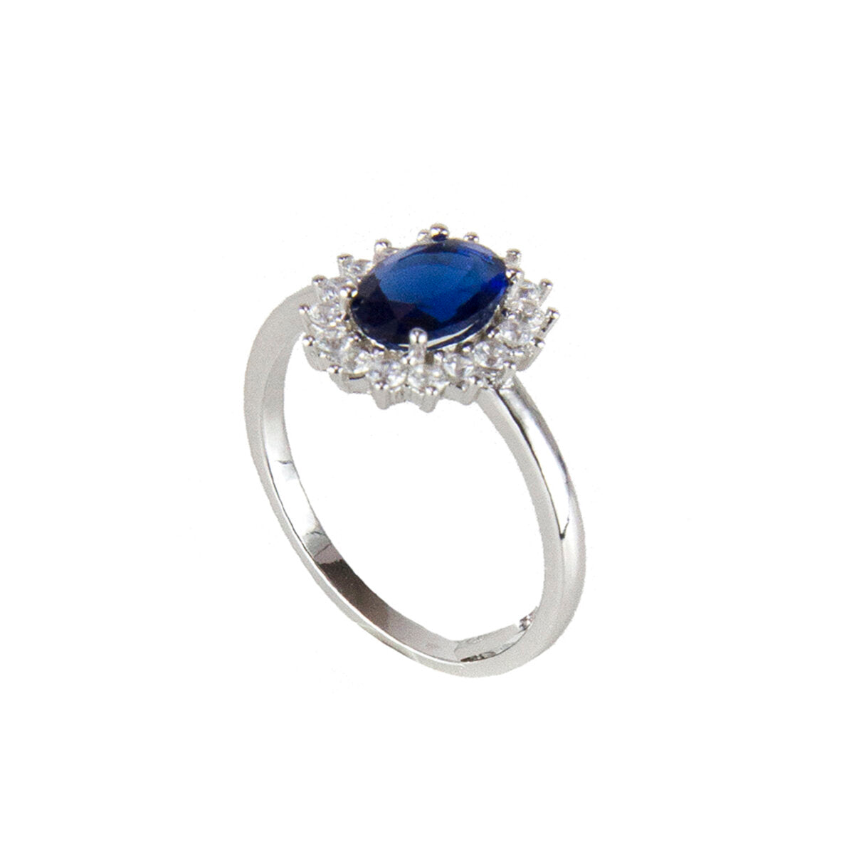 Anello con rosetta di zirconi Pearl - Blu - Sodini Bijoux