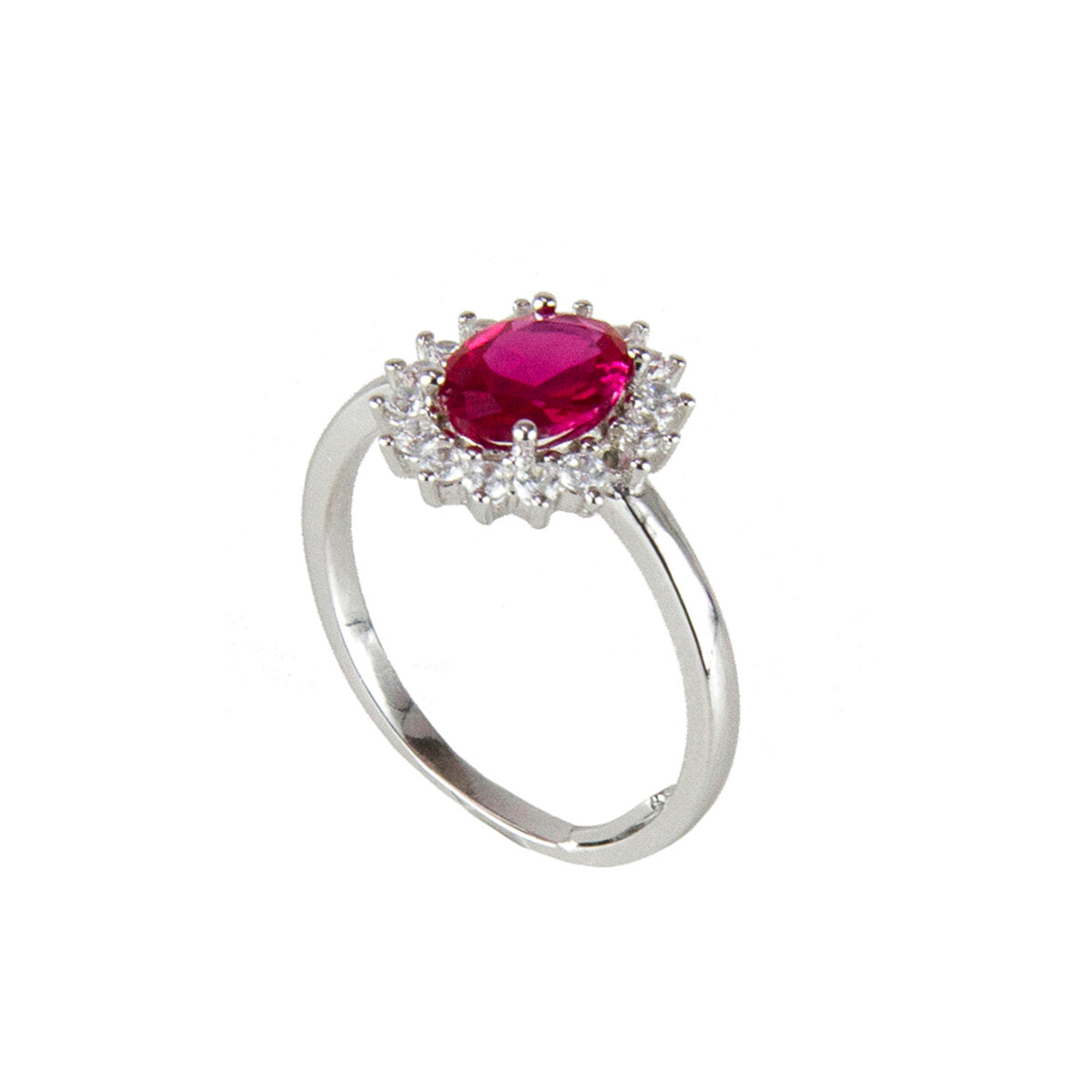 Anello con rosetta di zirconi Pearl - Rosso - Sodini Bijoux