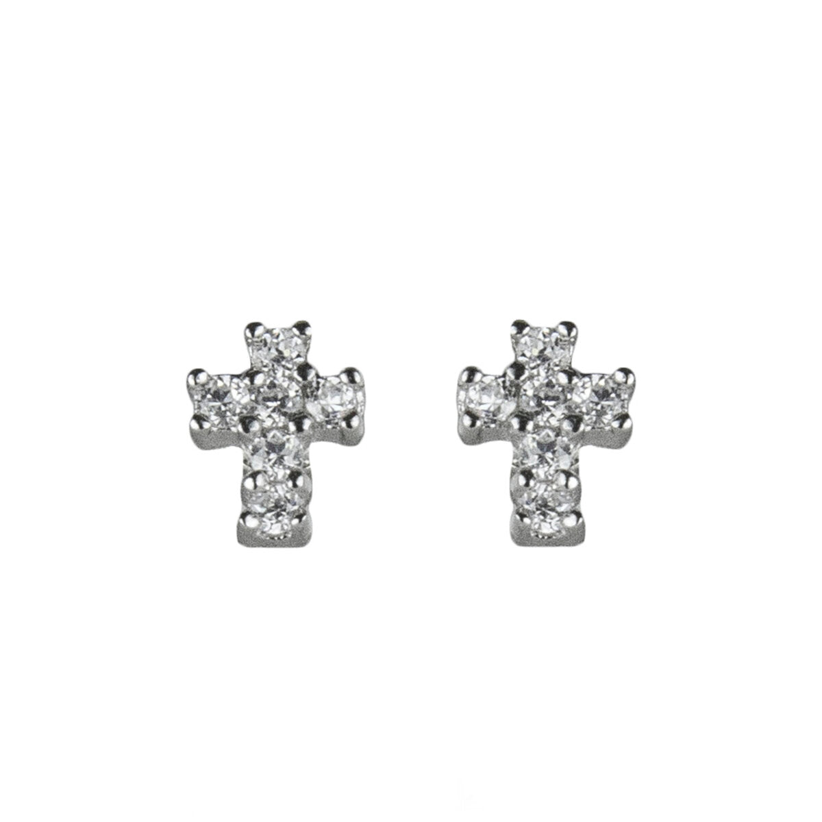 Cross pendant earrings Pearl - White - Sodini Bijoux