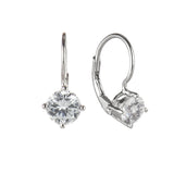 Round cubic zirconia earrings Pearl - White - Sodini Bijoux