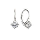 Small cubic zirconia earrings Pearl - White - Sodini Bijoux