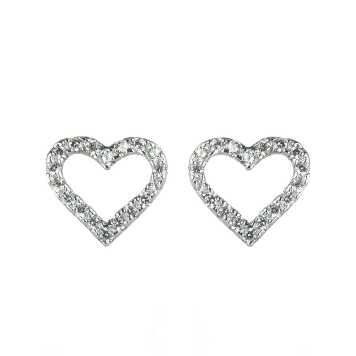 Hollow heart earrings Pearl - White - Sodini Bijoux