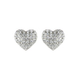 Heart earrings with cubic zirconia Pearl - White - Sodini Bijoux