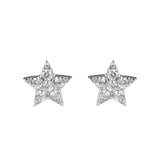 Star earrings with cubic zirconia Pearl - White - Sodini Bijoux