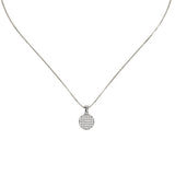 Disc pendant necklace with cubic zirconia Pearl - White - Sodini Bijoux