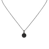 Disc pendant necklace with cubic zirconia Pearl - Black - Sodini Bijoux