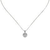 Disc pendant necklace with cubic zirconia Pearl - White - Sodini Bijoux