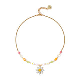 Girocollo con margherita pendente Flora - Multicolor - Sodini Bijoux