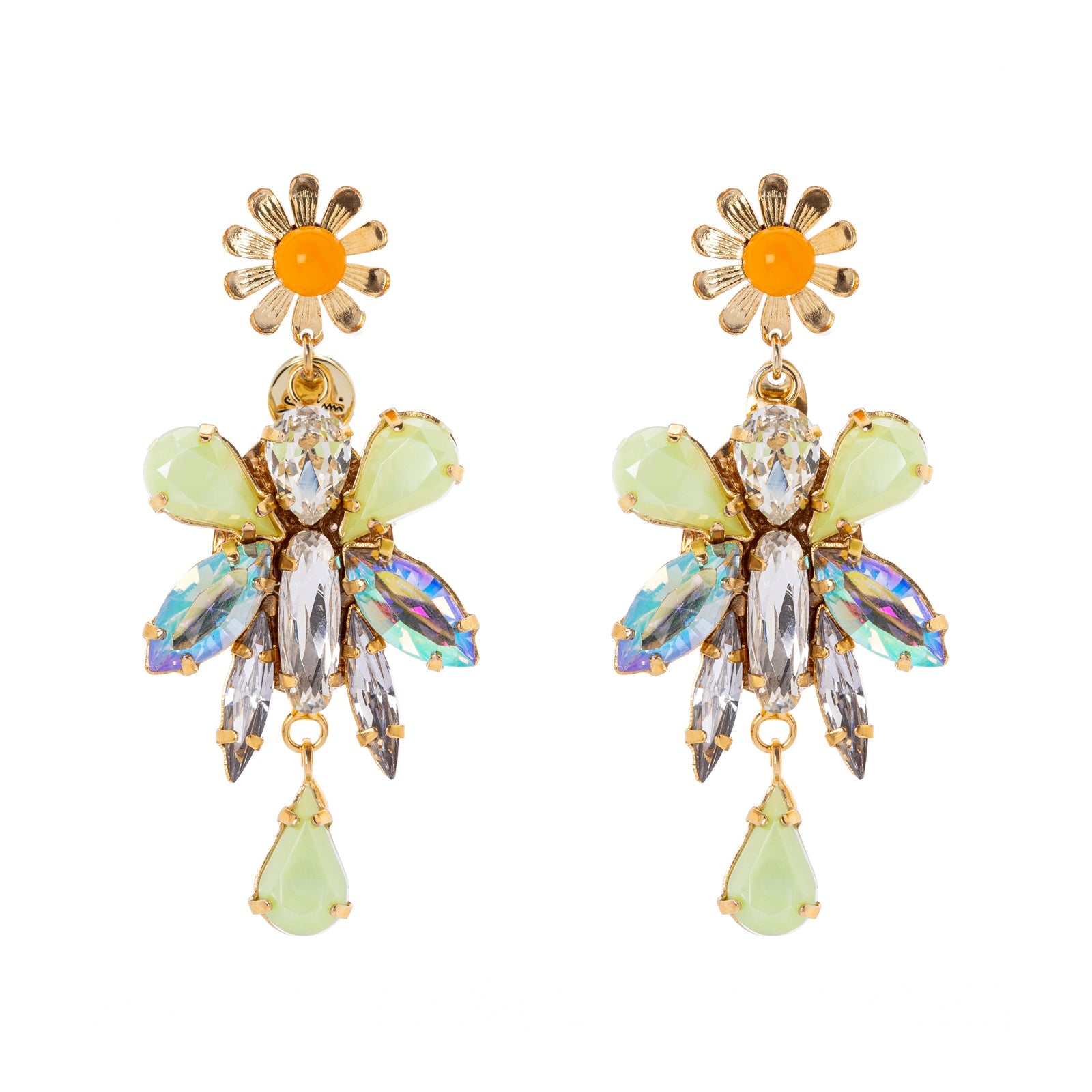 Little daisy and insect earrings Flora - Multicolor - Sodini Bijoux