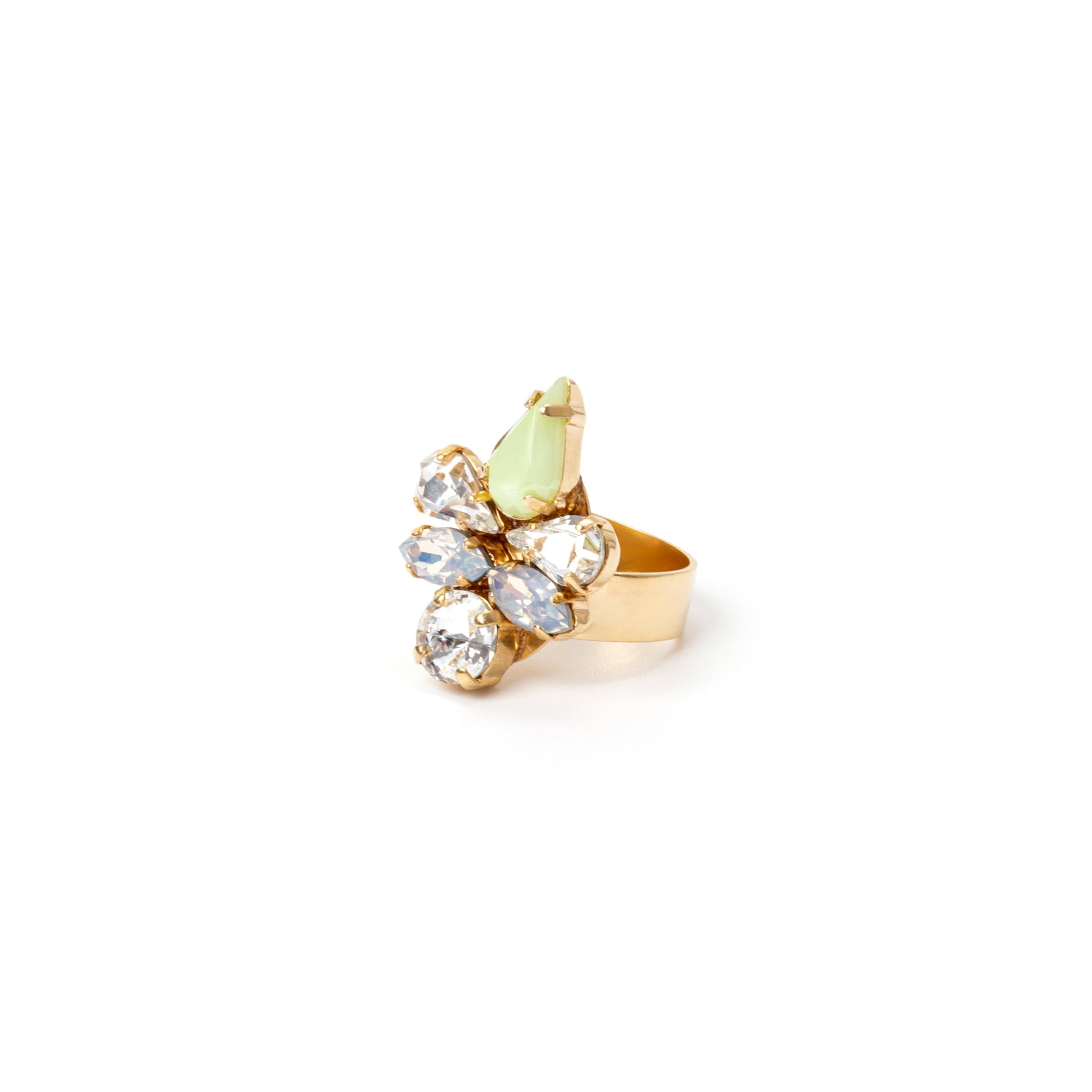 Ring with green insect Flora - Multicolor - Sodini Bijoux