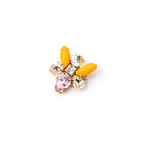 Brooch with yellow insect Flora - Multicolor - Sodini Bijoux