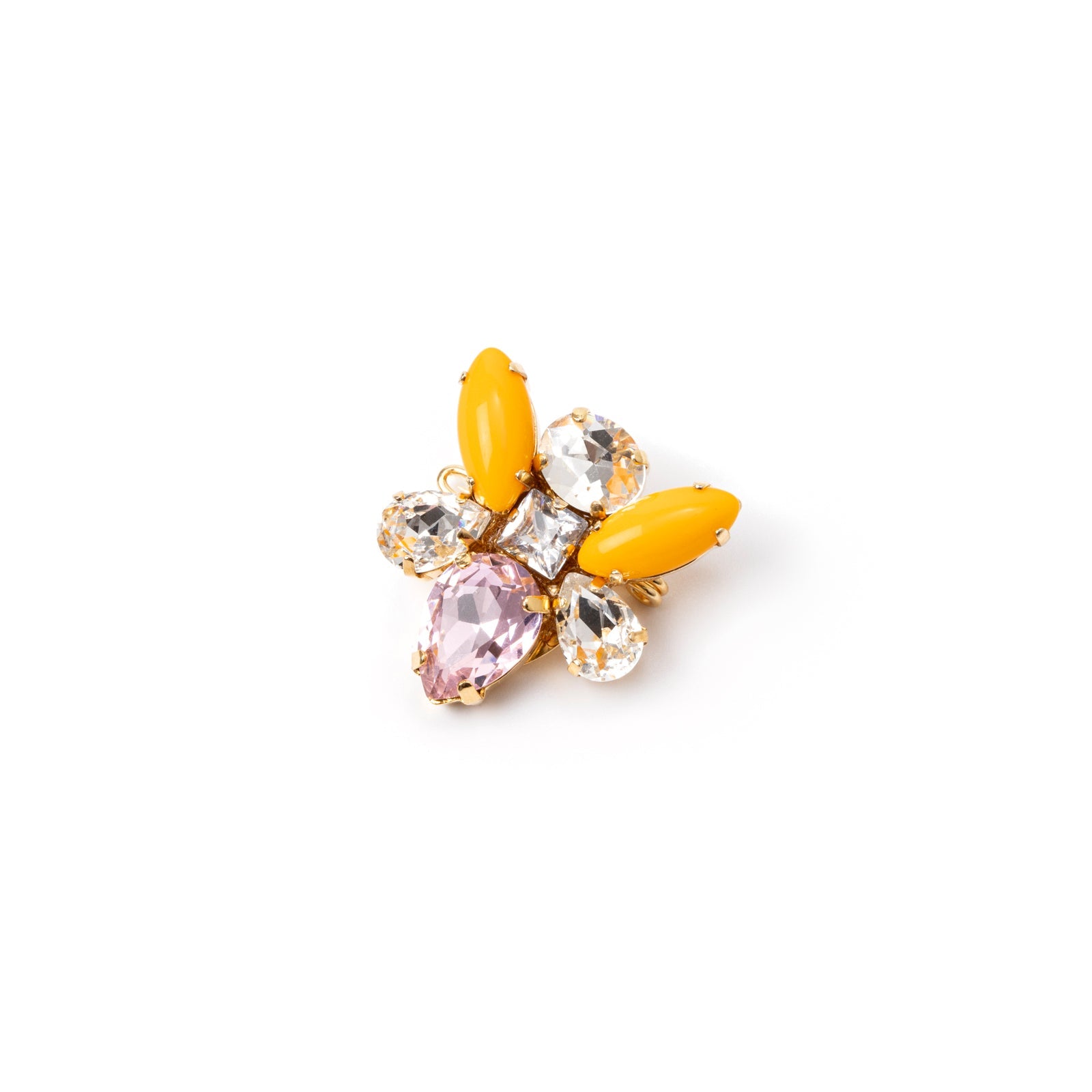 Brooch with yellow insect Flora - Multicolor - Sodini Bijoux