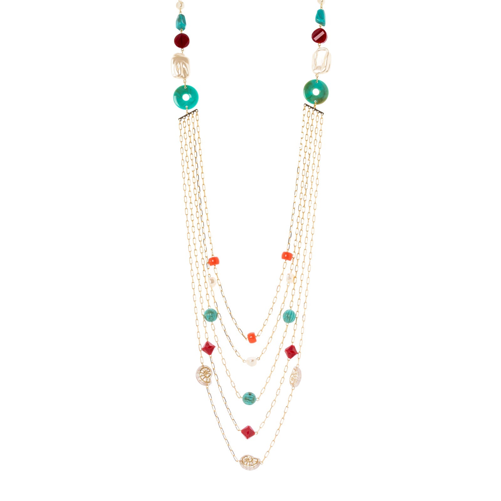 Collana lunga multifilo Ondina - Multicolor - Sodini Bijoux