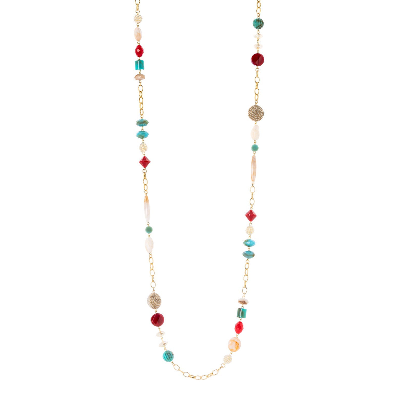 Collana lunga con elementi incatenati Ondina - Multicolor - Sodini Bijoux