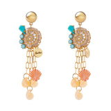 Earrings with little sea snail and chains Ondina - Multicolor - Sodini Bijoux