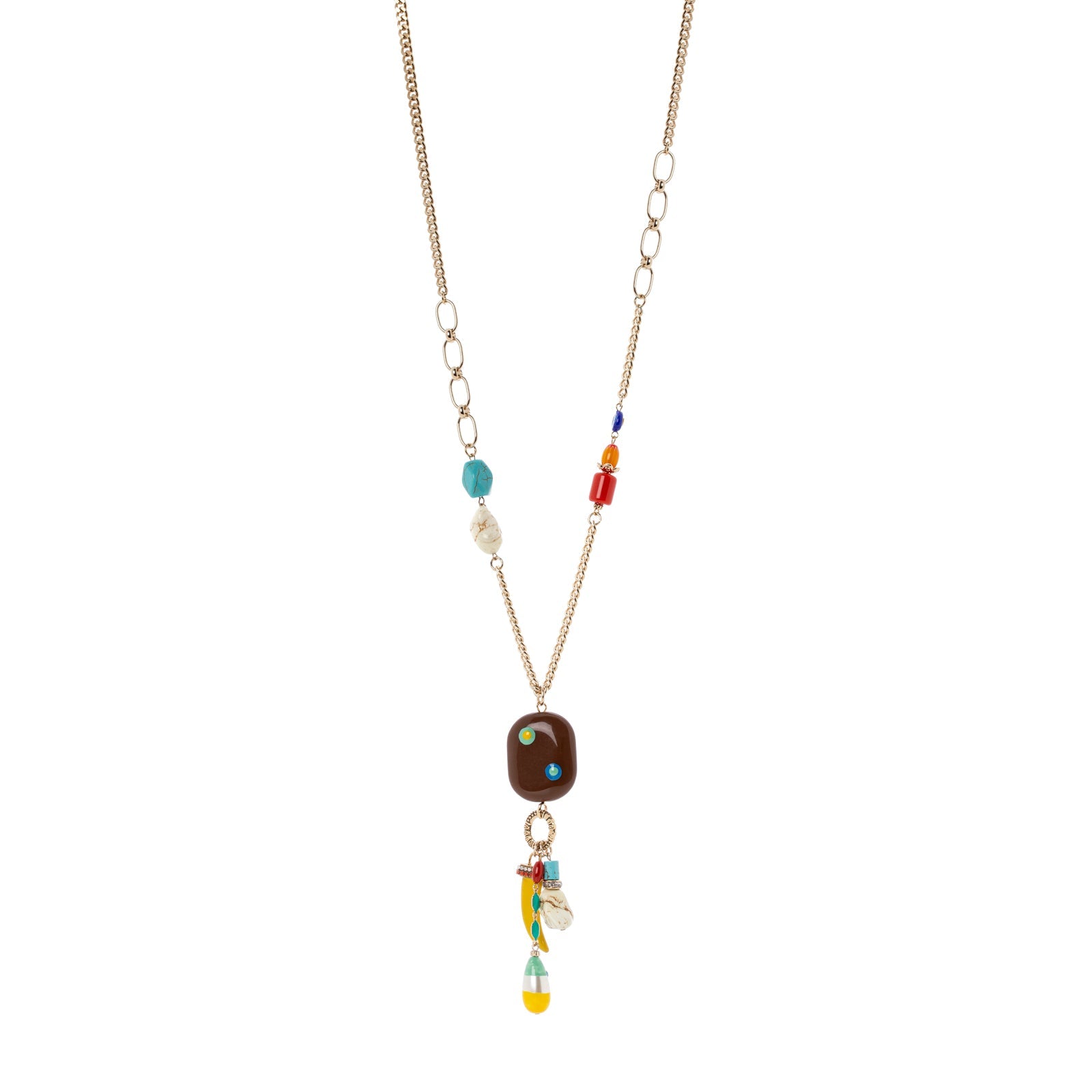 Collana lunga con pendenti a cascata Partenope - Multicolor - Sodini Bijoux