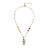 Collana con croce pendente Partenope - Multicolor - Sodini Bijoux