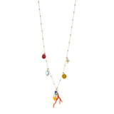 Collana lunga mini boule e corallo Partenope - Multicolor - Sodini Bijoux