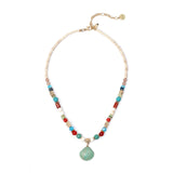 Collana boule e conchiglia pendente Partenope - Multicolor - Sodini Bijoux