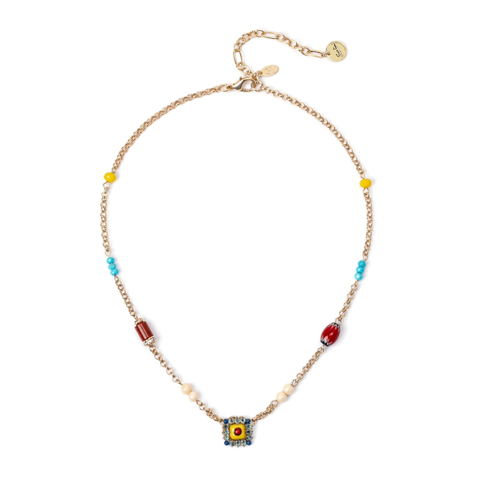 Collana corta con charm geometrico Partenope - Multicolor - Sodini Bijoux