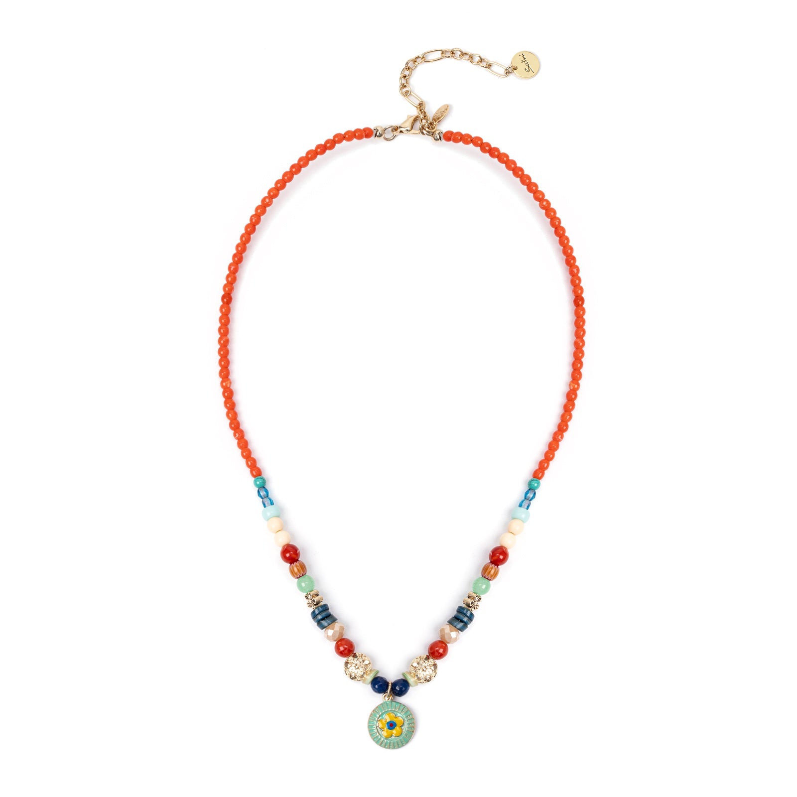 Collana boule e charm a disco Partenope - Multicolor - Sodini Bijoux