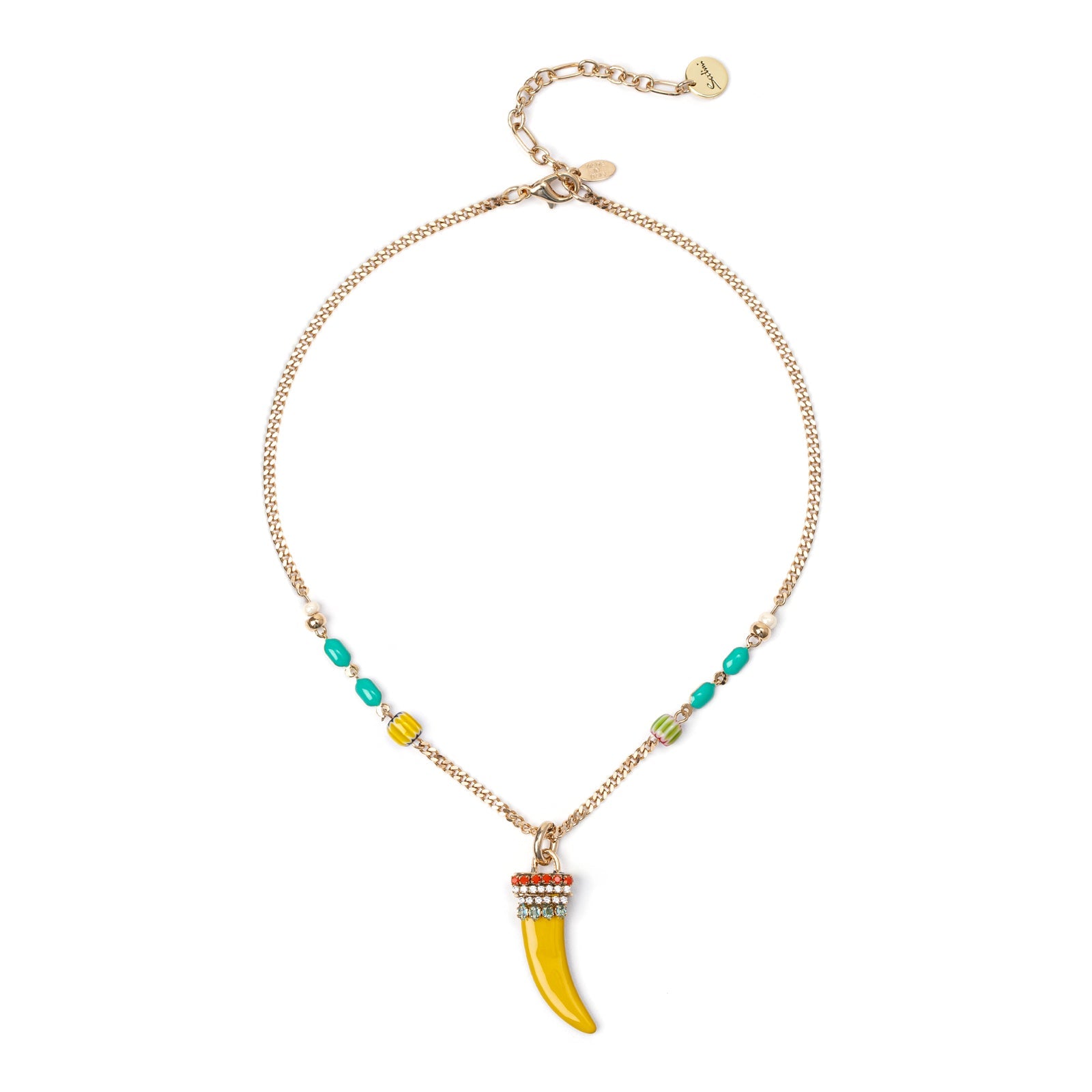 Collana corta groumette e cornetto Partenope - Giallo - Sodini Bijoux