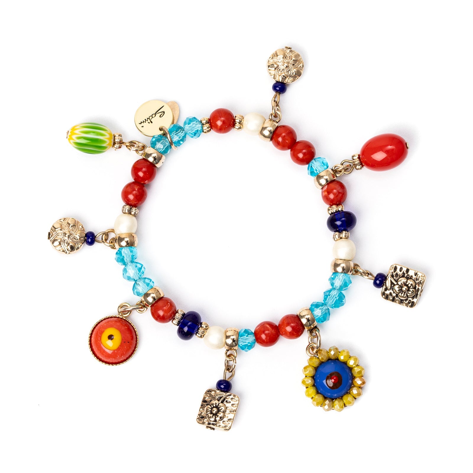 Bracciale elastico con piccoli pendenti Partenope - Multicolor - Sodini Bijoux