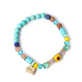 Bracciale elastico con charm a fascia Partenope - Multicolor - Sodini Bijoux