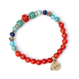 Bracciale elastico boule, mini-charm e perline Partenope - Multicolor - Sodini Bijoux