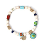 Elastic bracelet little cylinders and semi-sphere pendant Partenope - Multicolor - Sodini Bijoux