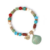 Elastic bracelet with dangling shell Partenope - Multicolor - Sodini Bijoux