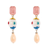 Orecchini con sfera e goccia Partenope - Multicolor - Sodini Bijoux