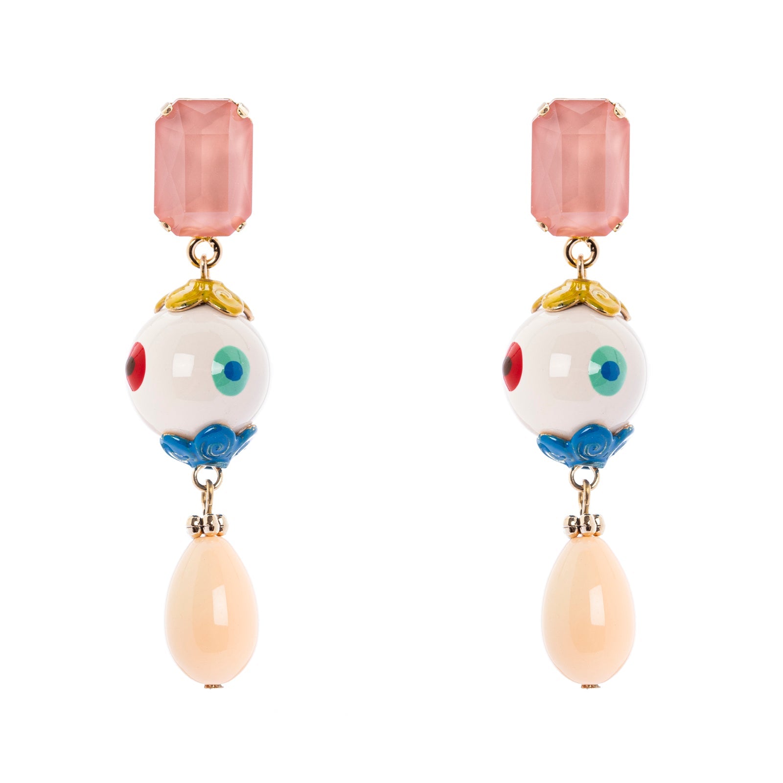 Orecchini con sfera e goccia Partenope - Multicolor - Sodini Bijoux