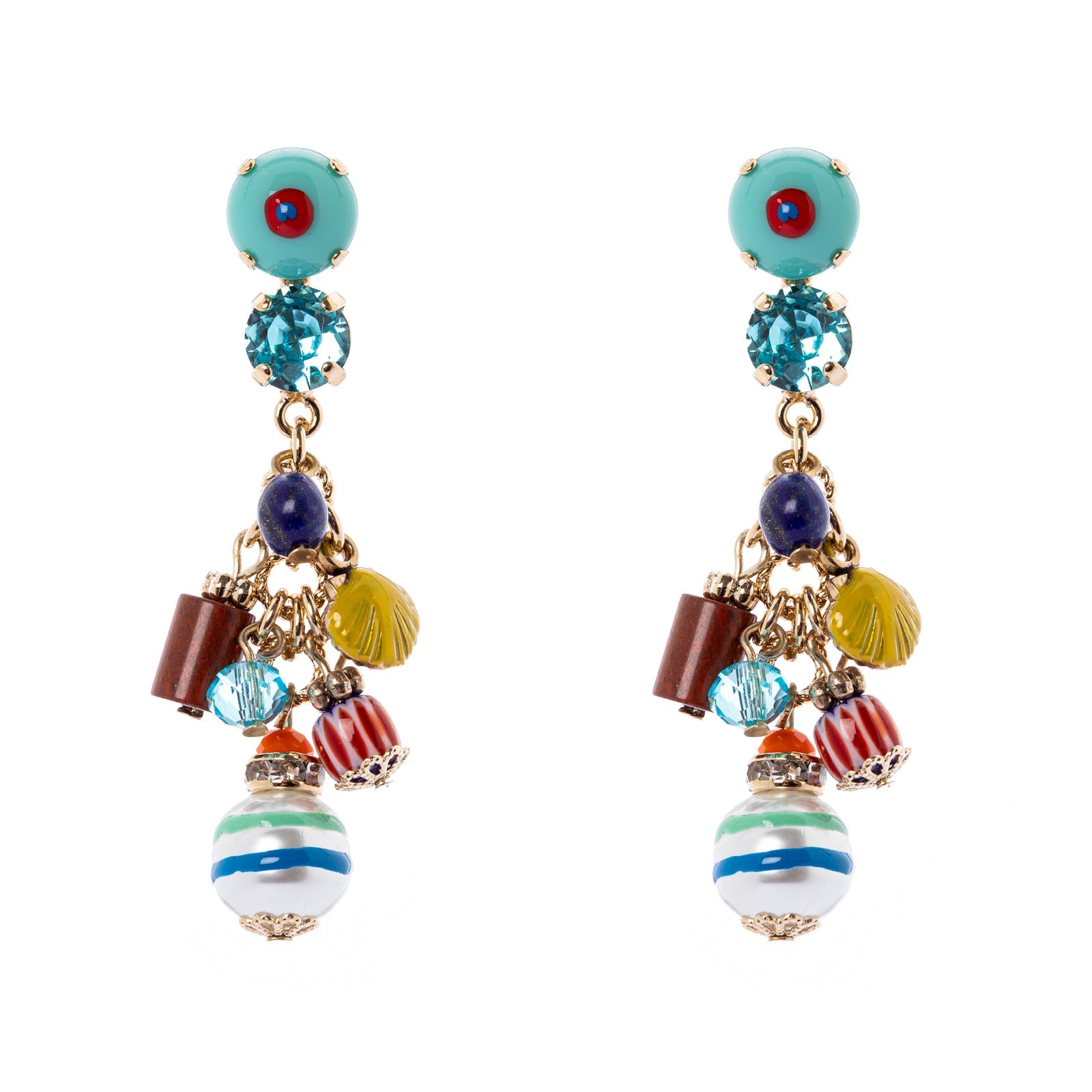 Orecchini con con mini-pendenti Partenope - Multicolor - Sodini Bijoux