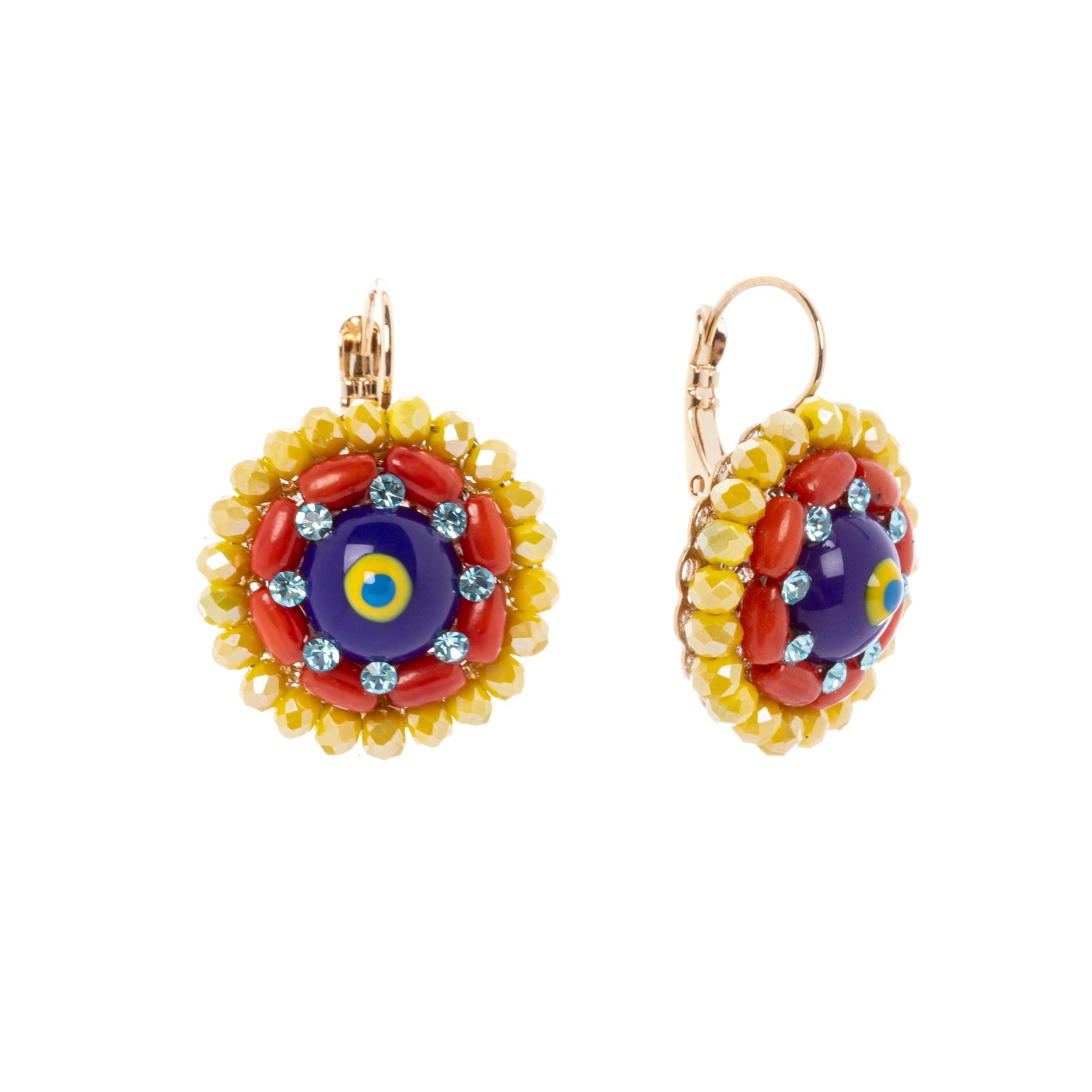 Orecchini monachella e fiore Partenope - Multicolor - Sodini Bijoux