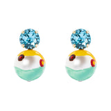 Orecchini cristallo e sfera Partenope - Multicolor - Sodini Bijoux