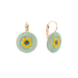 Earrings leverback and disc with flower Partenope - Multicolor - Sodini Bijoux