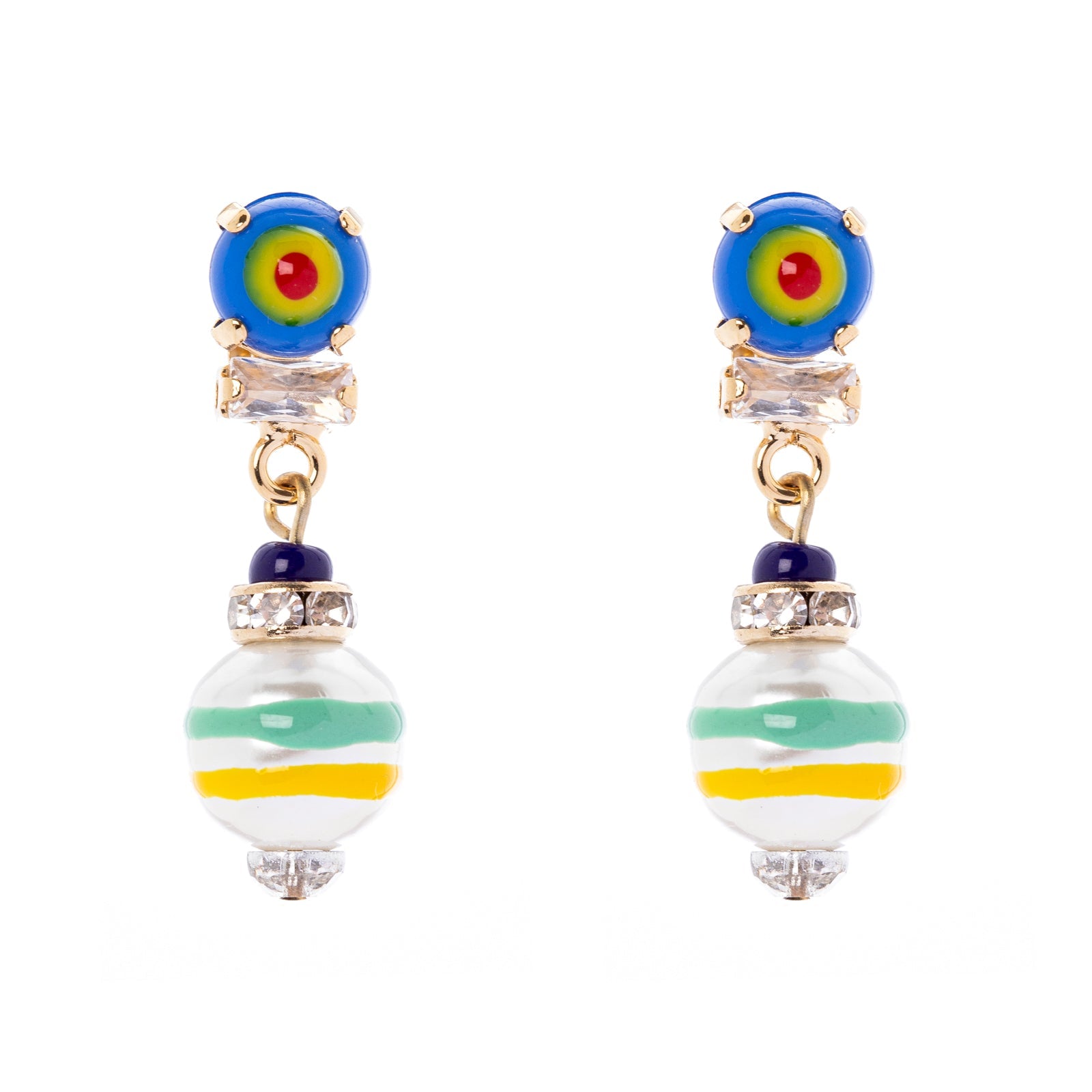 Orecchini con boule a fasce Partenope - Multicolor - Sodini Bijoux