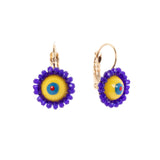 Leverback earrings cabochon and beads Partenope - Giallo - Sodini Bijoux