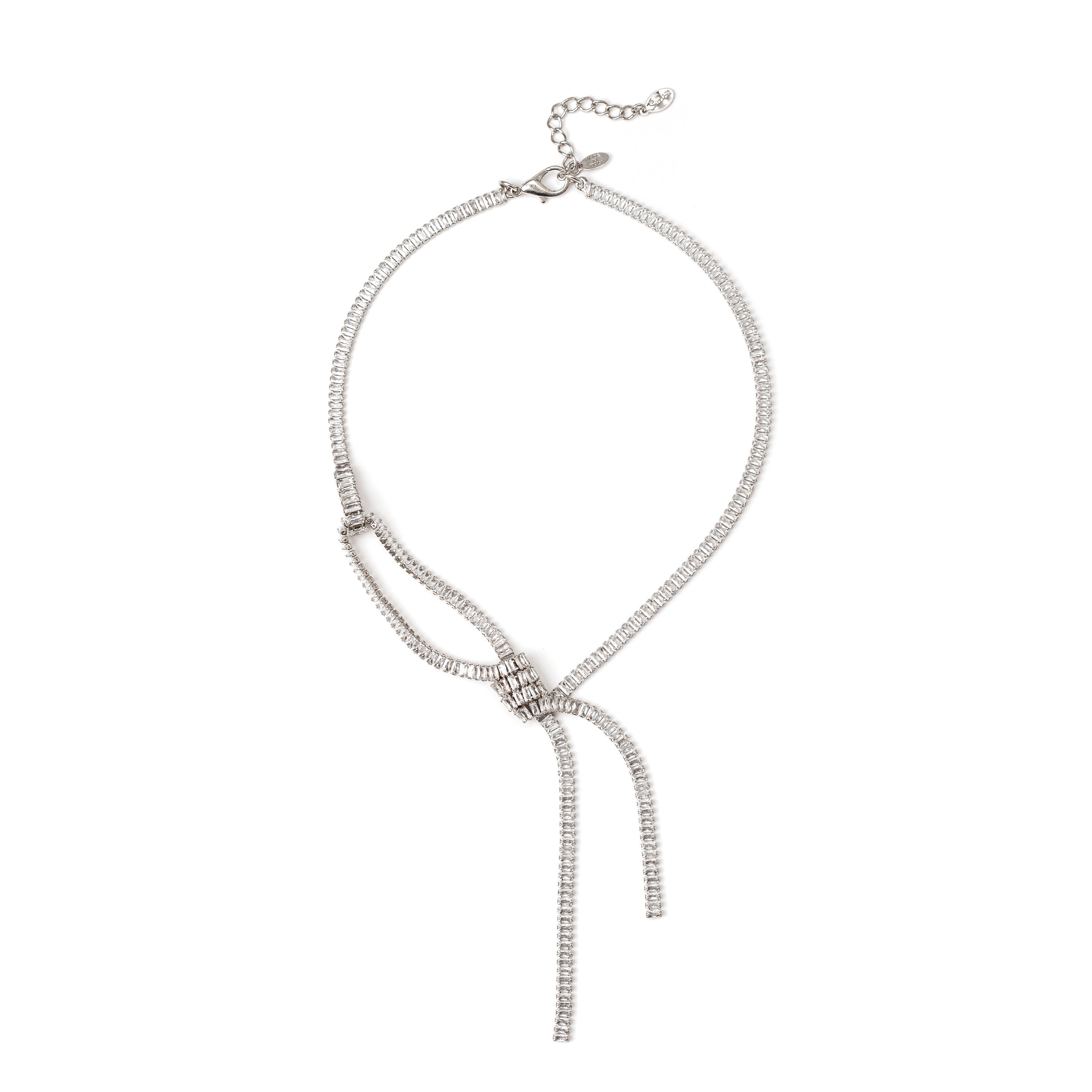 Cubic zirconia knot necklace Diana - White - Sodini Bijoux