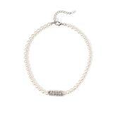 Pearl and charm necklace Diana - White - Sodini Bijoux