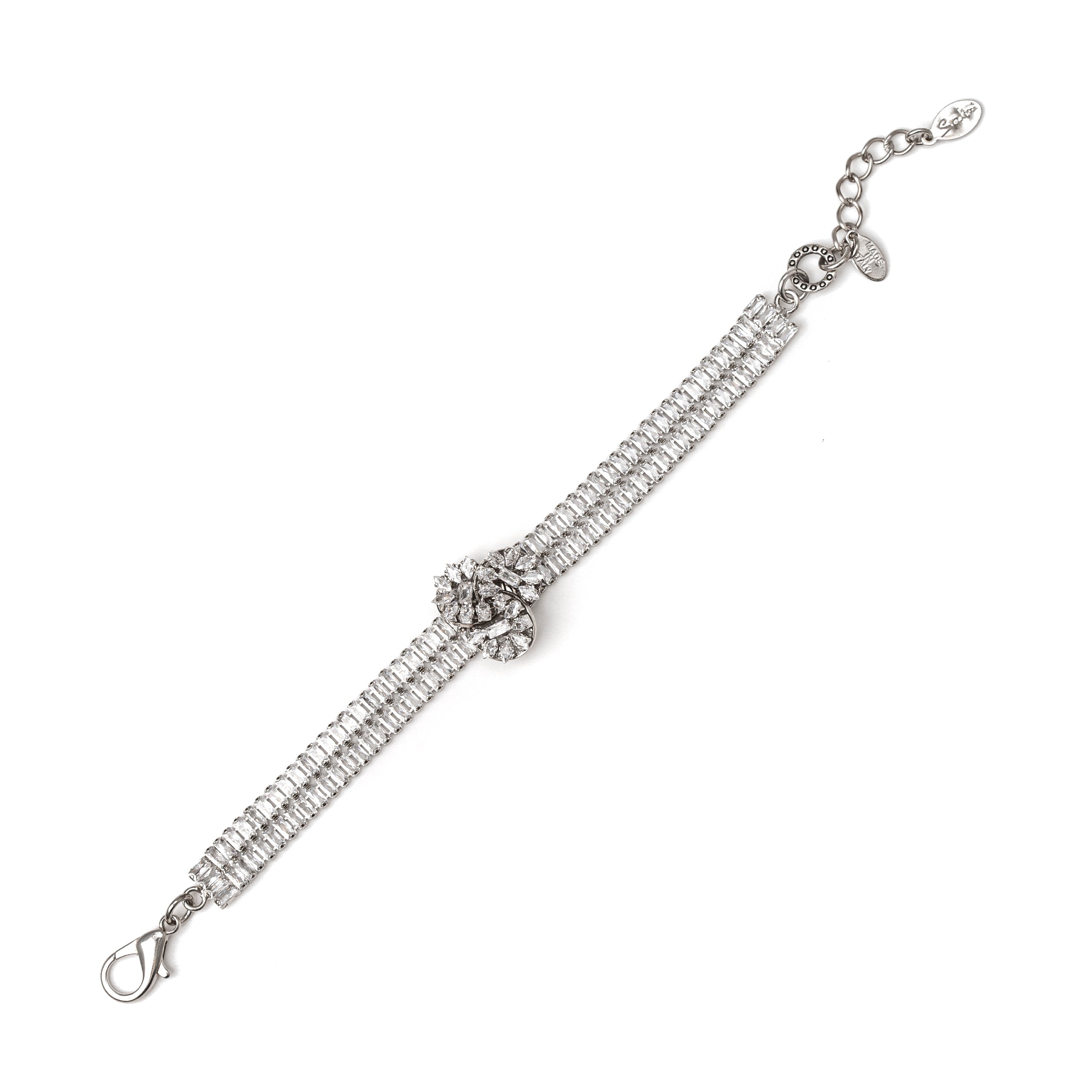 Bracciale a due fasce e charm Diana - Bianco - Sodini Bijoux